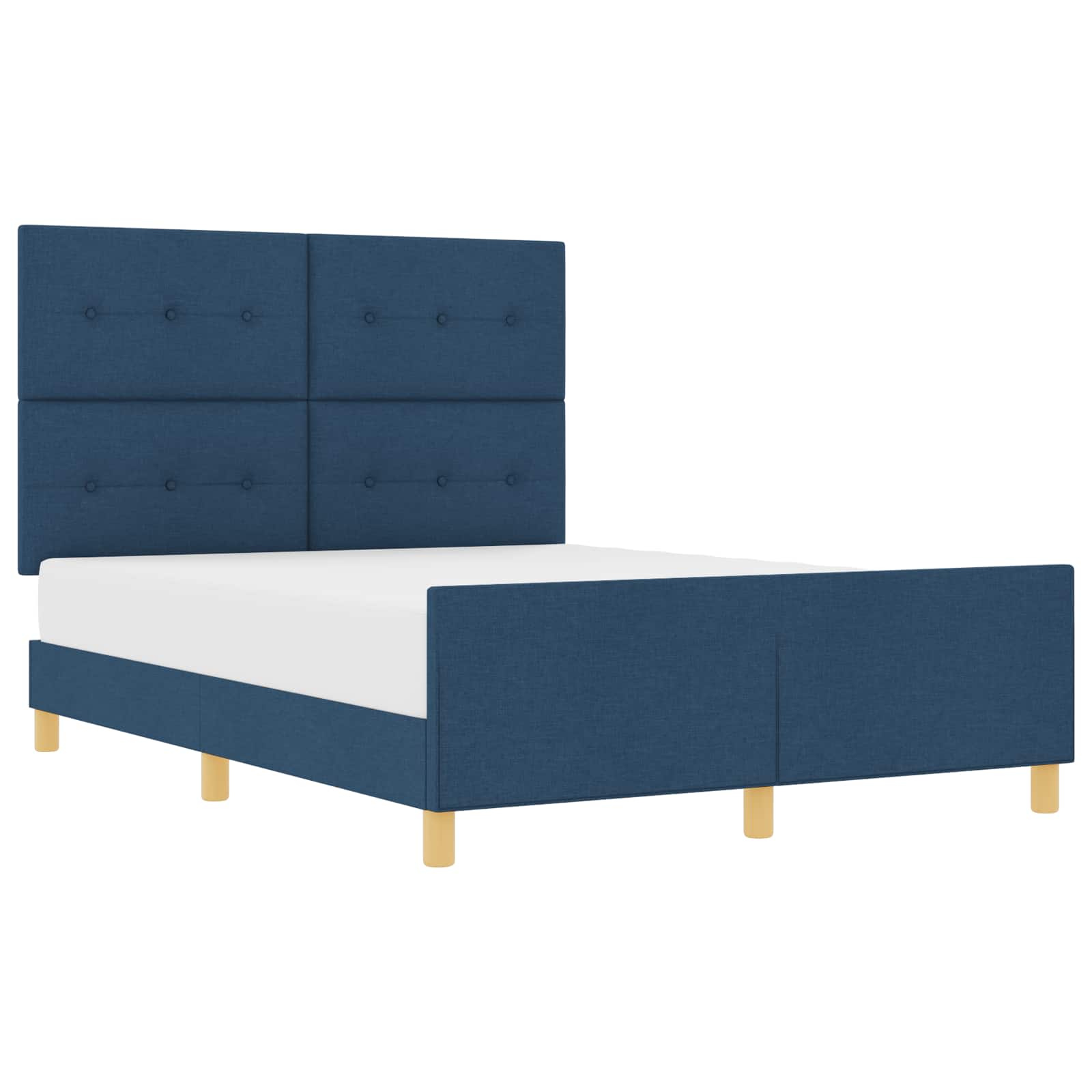 Σκελετός Κρεβατιού με κεφαλάρι Μπλε 140 x 190 cm ύφασμα - Pakobazaar