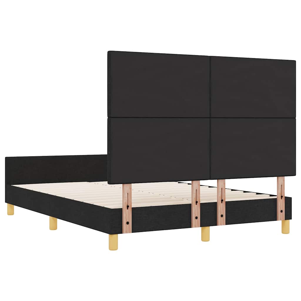 Σκελετός Κρεβατιού με κεφαλάρι Μαύρο 140 x 200 cm ύφασμα - Pakobazaar
