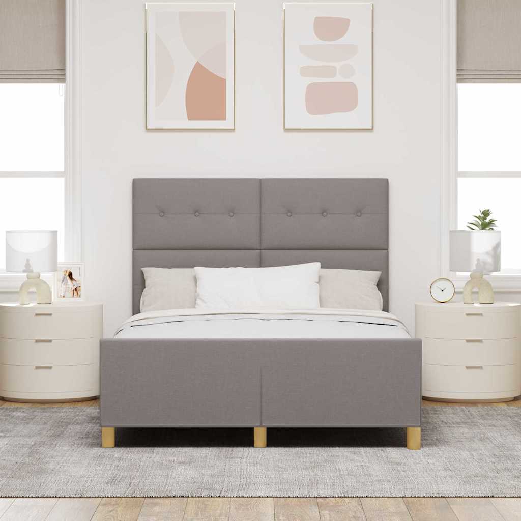 Σκελετός Κρεβατιού με κεφαλάρι Taupe 140 x 200 cm ύφασμα