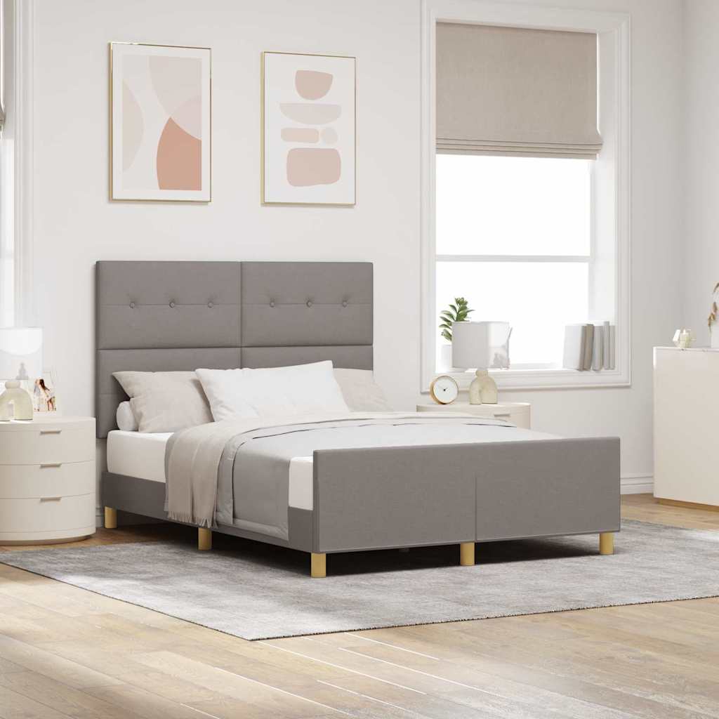 Σκελετός Κρεβατιού με κεφαλάρι Taupe 160 x 200 cm ύφασμα - Pakobazaar