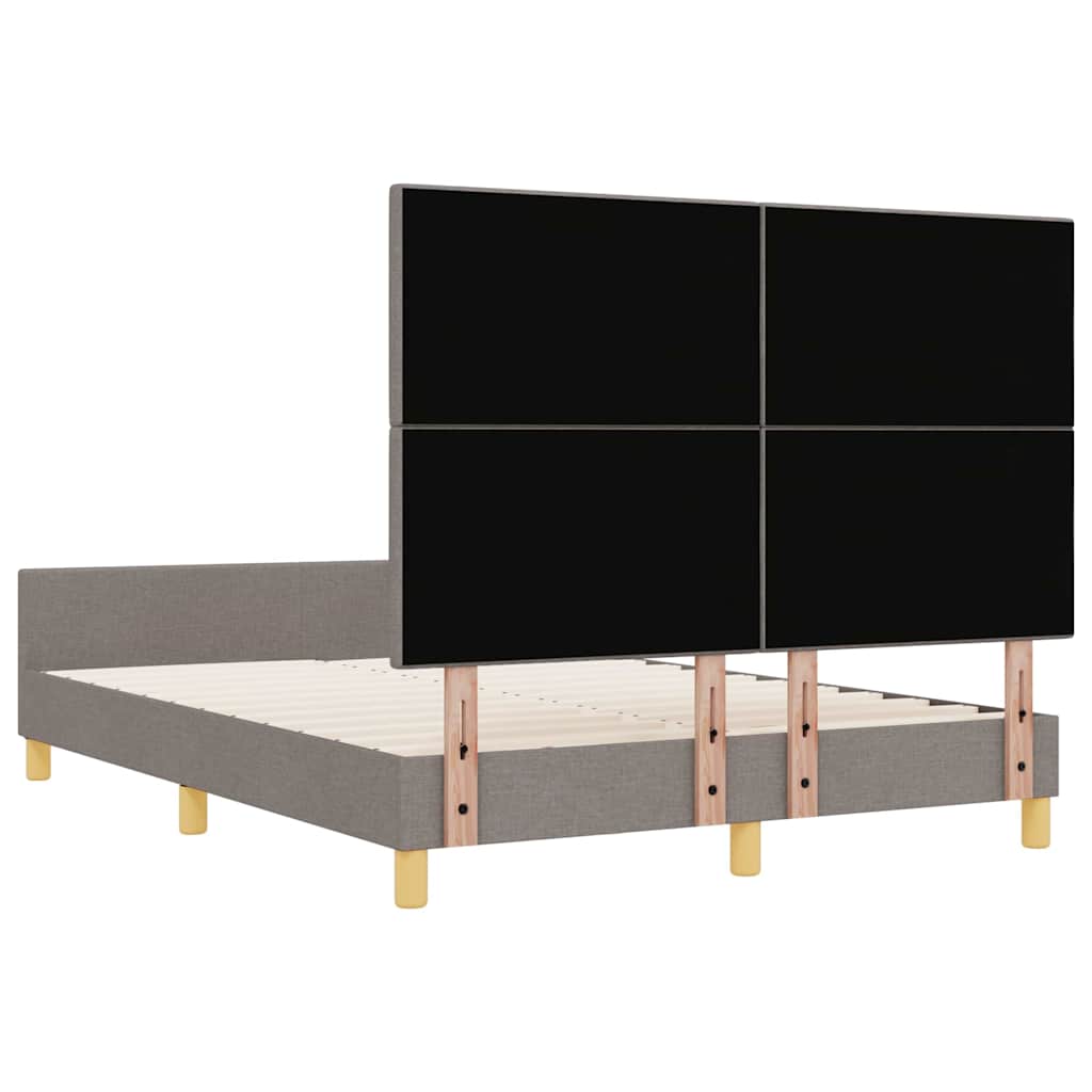 Σκελετός Κρεβατιού με κεφαλάρι Taupe 160 x 200 cm ύφασμα - Pakobazaar