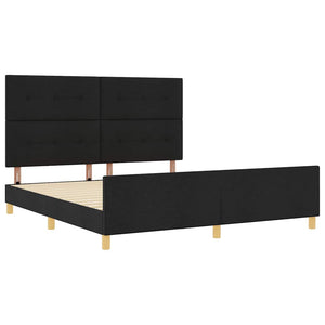 Σκελετός Κρεβατιού με κεφαλάρι Μαύρο 180 x 200 cm ύφασμα - Pakobazaar