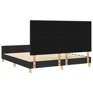 Σκελετός Κρεβατιού με κεφαλάρι Μαύρο 180 x 200 cm ύφασμα - Pakobazaar