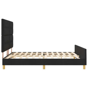 Σκελετός Κρεβατιού με κεφαλάρι Μαύρο 180 x 200 cm ύφασμα - Pakobazaar