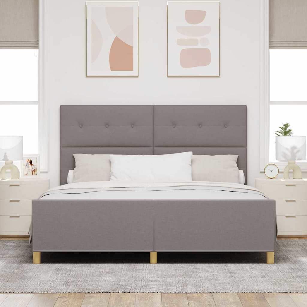 Σκελετός Κρεβατιού με κεφαλάρι Taupe 180 x 200 cm ύφασμα