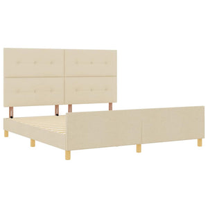 Σκελετός Κρεβατιού με κεφαλάρι Κρεμ 180 x 200 cm ύφασμα - Pakobazaar