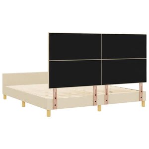 Σκελετός Κρεβατιού με κεφαλάρι Κρεμ 180 x 200 cm ύφασμα - Pakobazaar