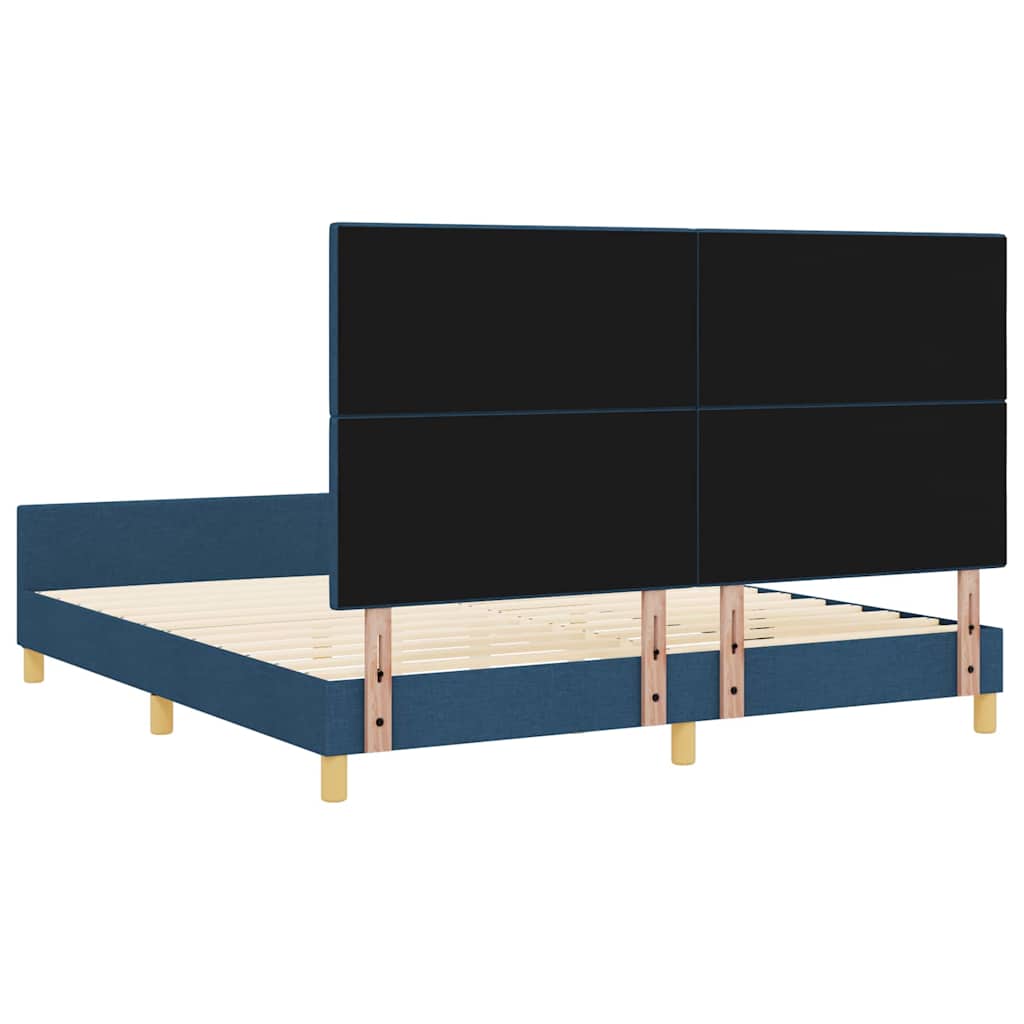 Σκελετός Κρεβατιού με κεφαλάρι Μπλε 180 x 200 cm ύφασμα - Pakobazaar