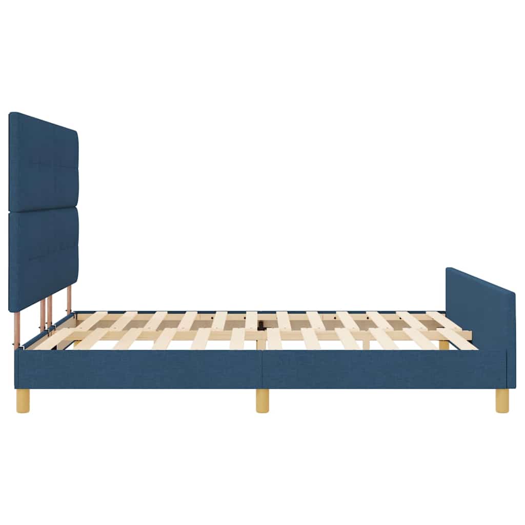 Σκελετός Κρεβατιού με κεφαλάρι Μπλε 180 x 200 cm ύφασμα - Pakobazaar