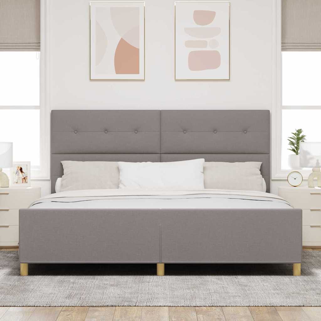 Σκελετός Κρεβατιού με κεφαλάρι Taupe 200 x 200 cm ύφασμα