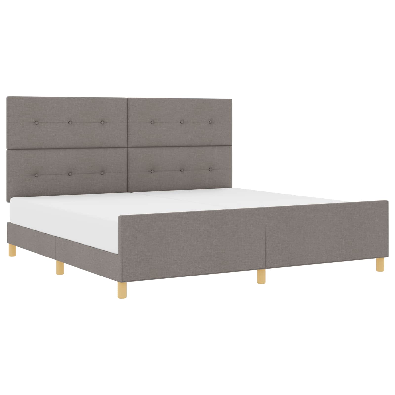 Σκελετός Κρεβατιού με κεφαλάρι Taupe 200 x 200 cm ύφασμα