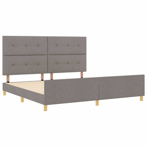 Σκελετός Κρεβατιού με κεφαλάρι Taupe 200 x 200 cm ύφασμα - Pakobazaar