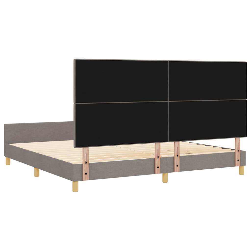 Σκελετός Κρεβατιού με κεφαλάρι Taupe 200 x 200 cm ύφασμα