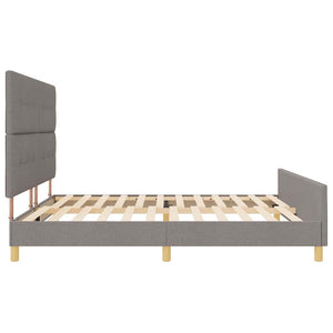 Σκελετός Κρεβατιού με κεφαλάρι Taupe 200 x 200 cm ύφασμα - Pakobazaar