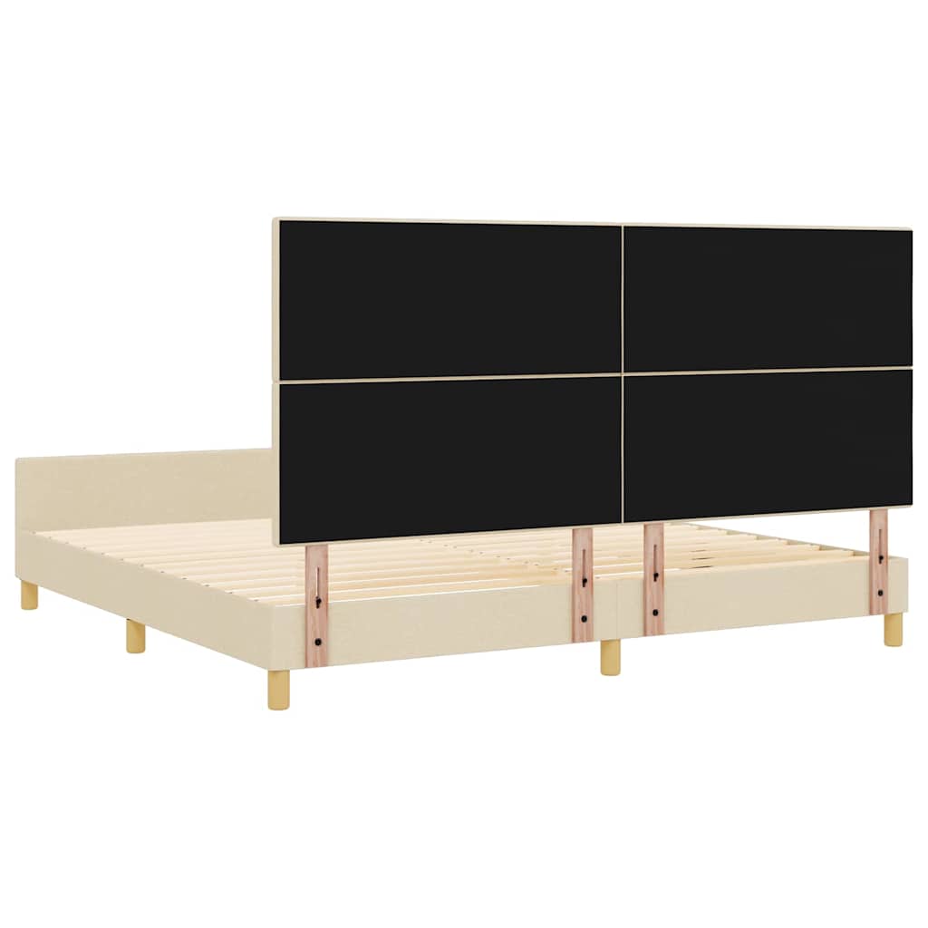 Σκελετός Κρεβατιού με κεφαλάρι Κρεμ 200 x 200 cm ύφασμα - Pakobazaar