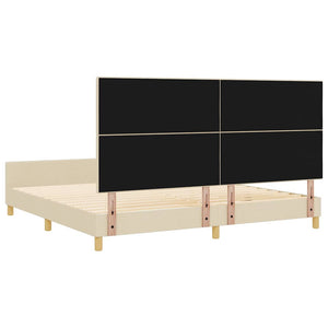 Σκελετός Κρεβατιού με κεφαλάρι Κρεμ 200 x 200 cm ύφασμα - Pakobazaar