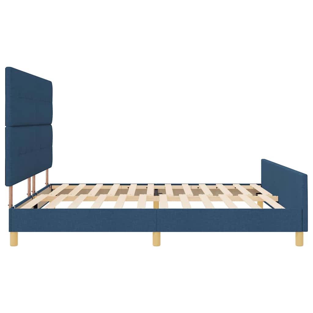 Σκελετός Κρεβατιού με κεφαλάρι Μπλε 200 x 200 cm ύφασμα