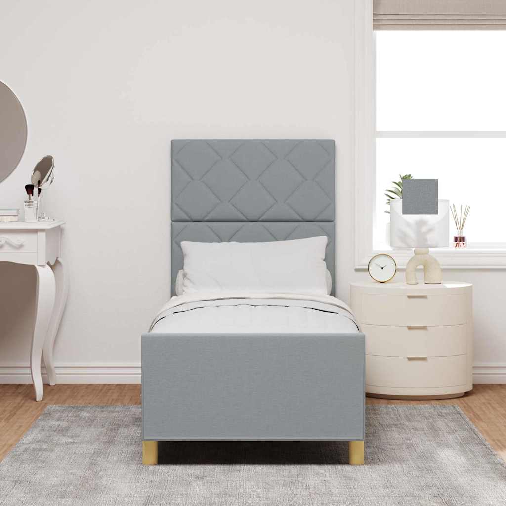 Σκελετός Κρεβατιού με κεφαλάρι Ανοιχτό γκρι 80 x 200 cm ύφασμα