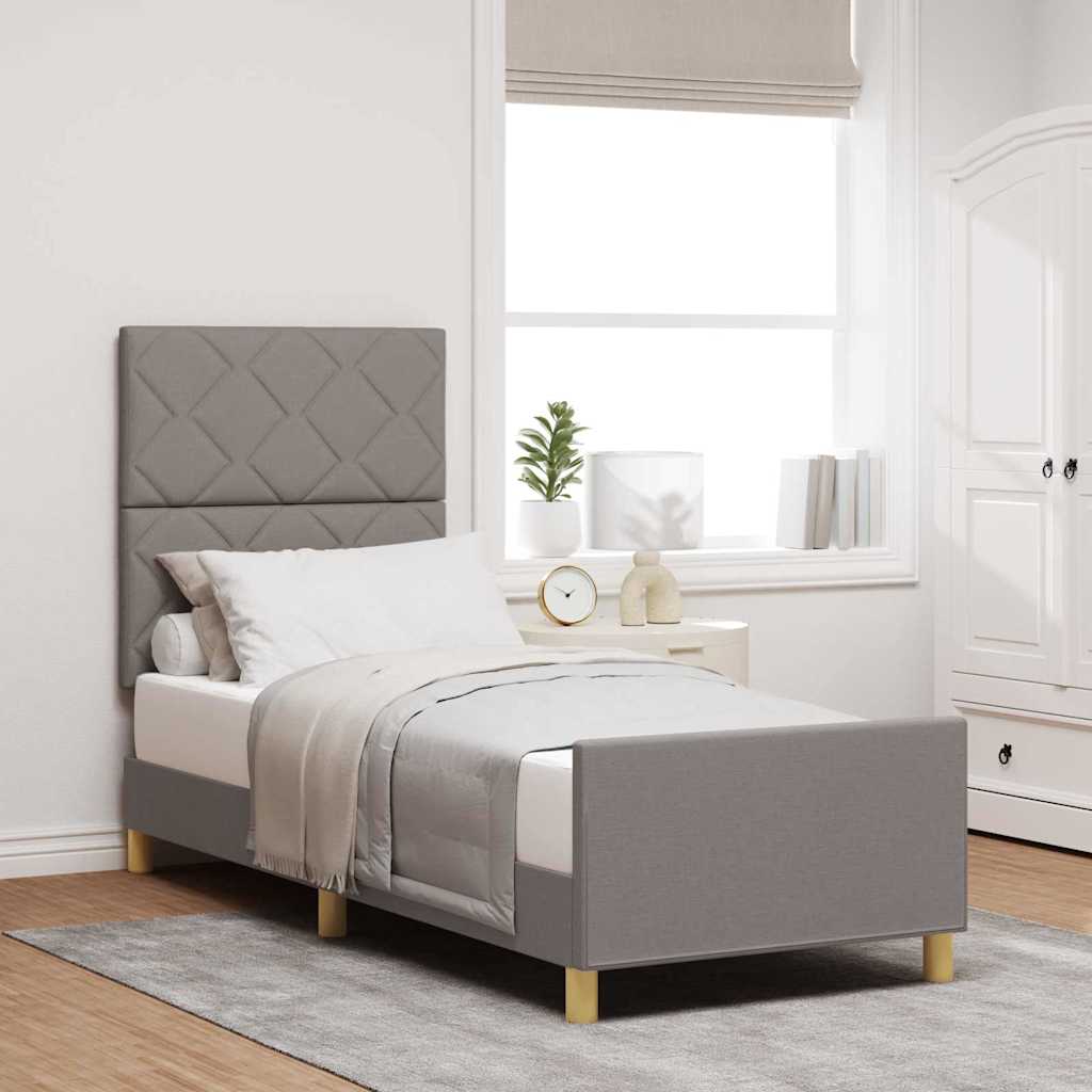 Σκελετός Κρεβατιού με κεφαλάρι Taupe 80 x 200 cm ύφασμα - Pakobazaar