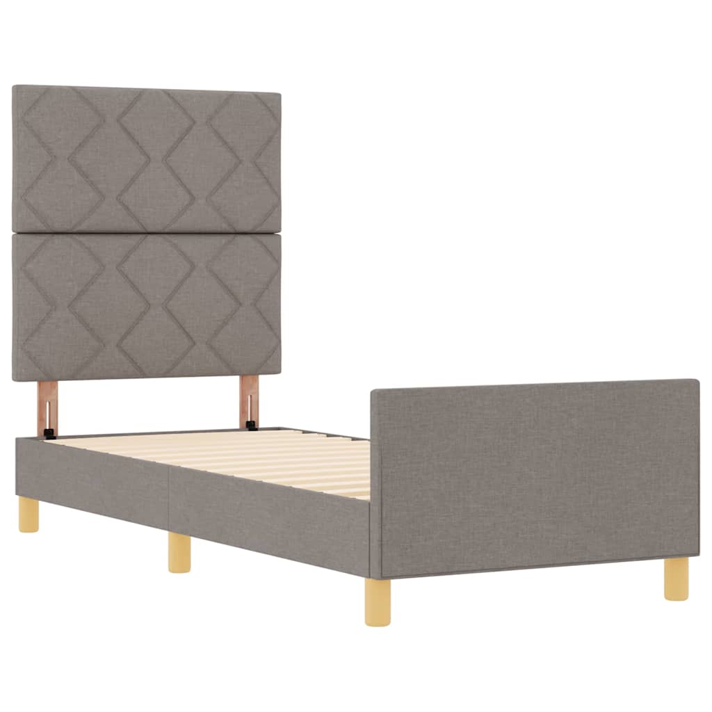 Σκελετός Κρεβατιού με κεφαλάρι Taupe 80 x 200 cm ύφασμα - Pakobazaar