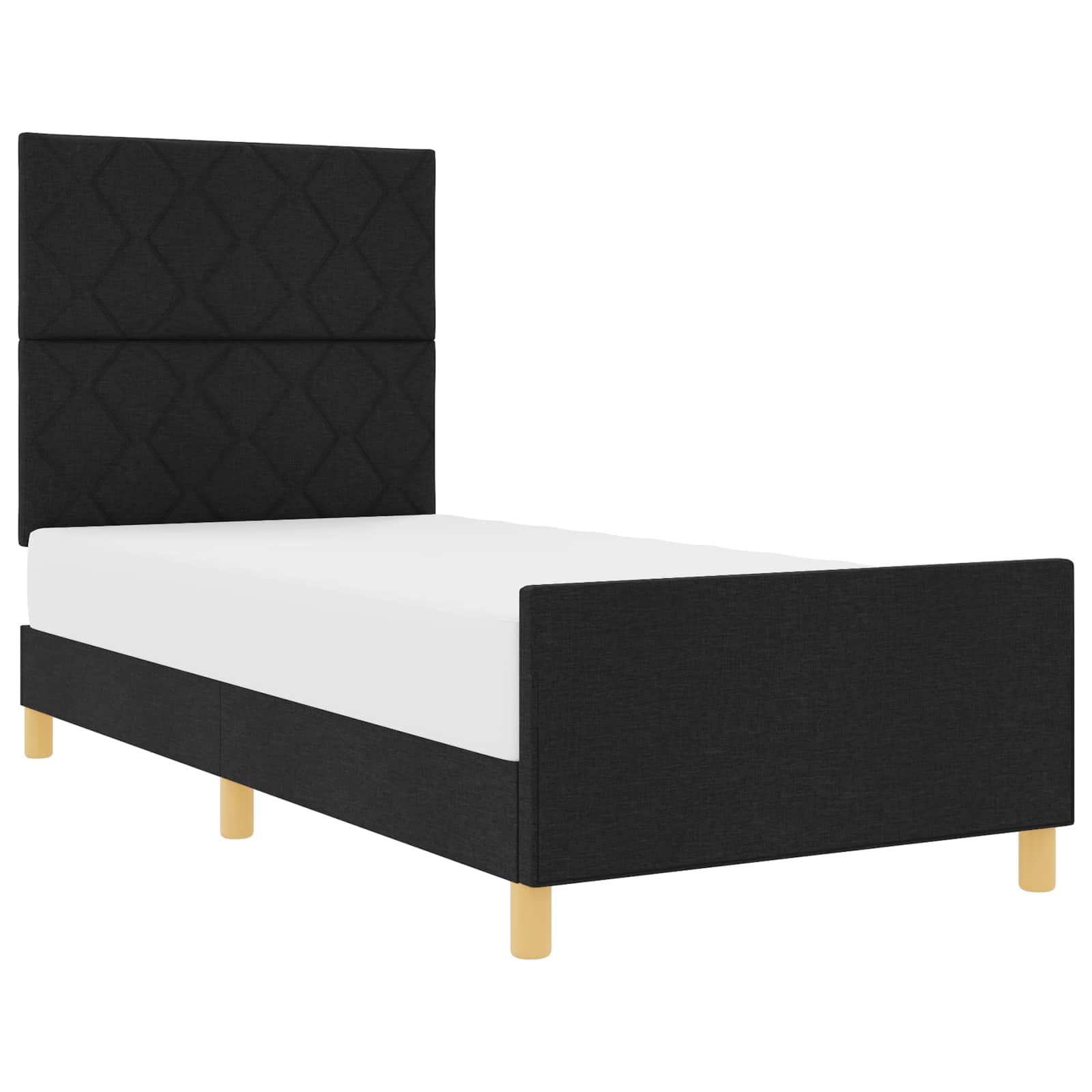 Σκελετός Κρεβατιού με κεφαλάρι Μαύρο 90 x 190 cm ύφασμα - Pakobazaar