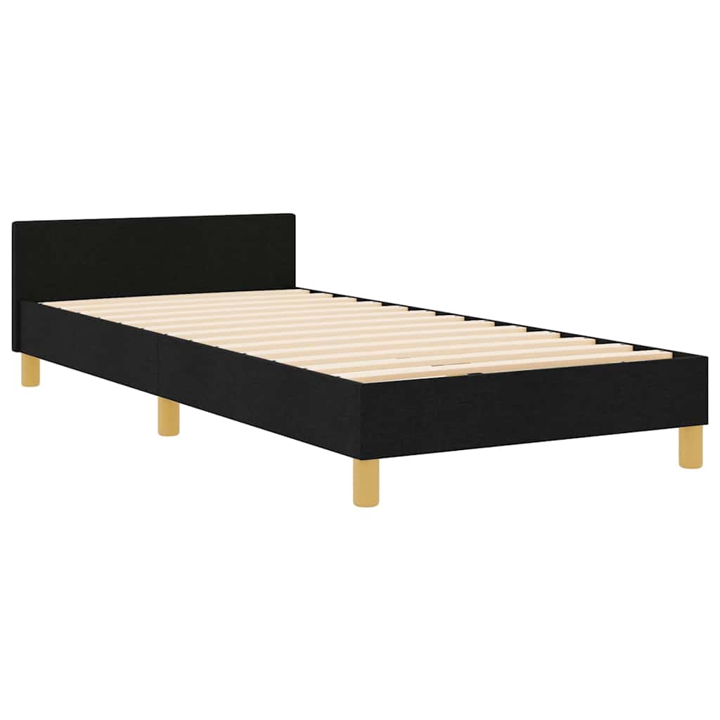 Σκελετός Κρεβατιού με κεφαλάρι Μαύρο 90 x 190 cm ύφασμα - Pakobazaar
