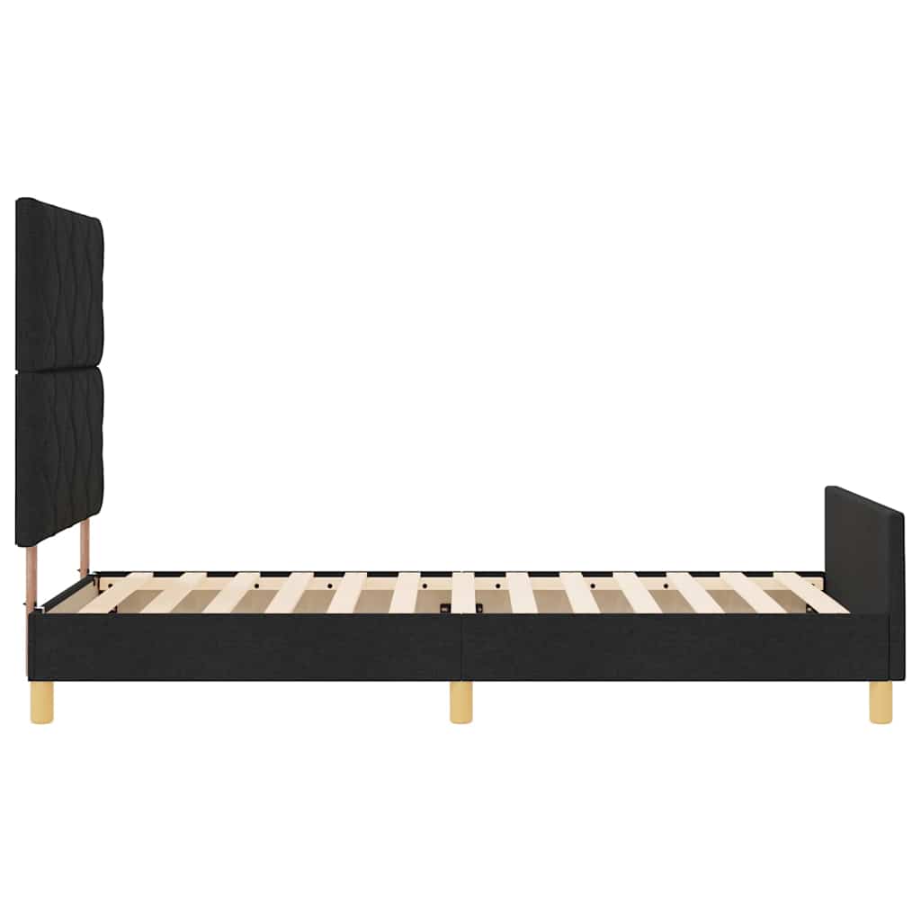 Σκελετός Κρεβατιού με κεφαλάρι Μαύρο 90 x 190 cm ύφασμα - Pakobazaar