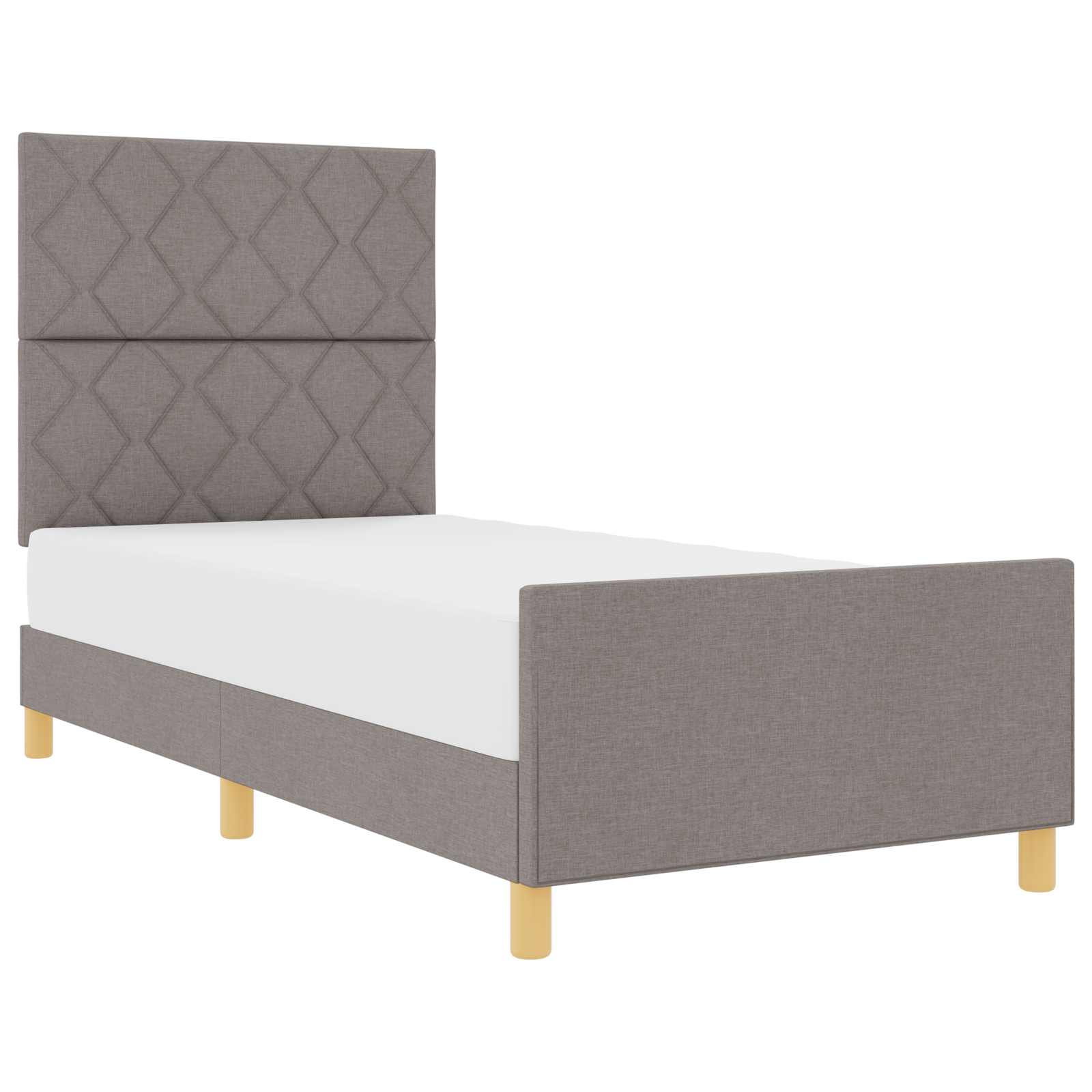 Σκελετός Κρεβατιού με κεφαλάρι Taupe 90 x 190 cm ύφασμα - Pakobazaar