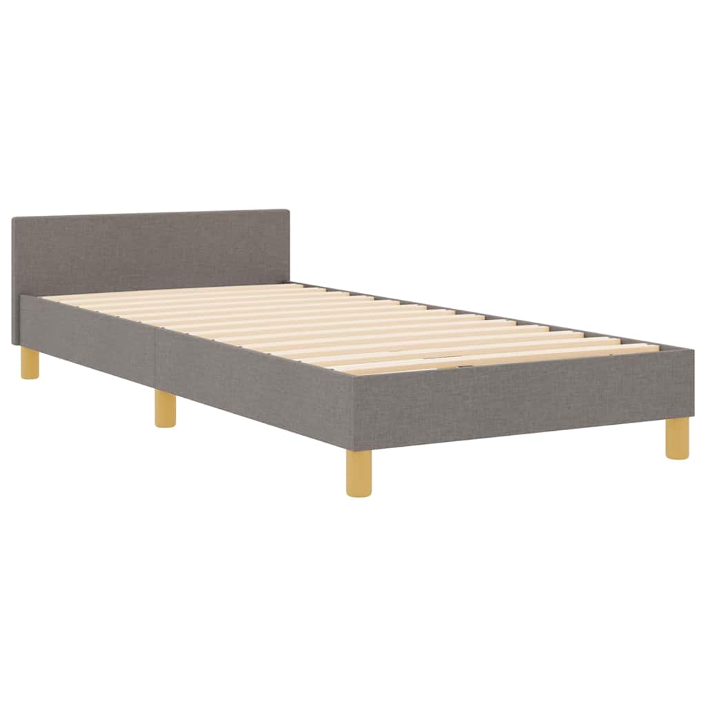 Σκελετός Κρεβατιού με κεφαλάρι Taupe 90 x 190 cm ύφασμα - Pakobazaar