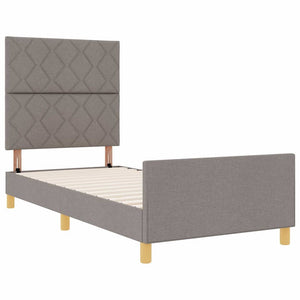 Σκελετός Κρεβατιού με κεφαλάρι Taupe 90 x 190 cm ύφασμα - Pakobazaar