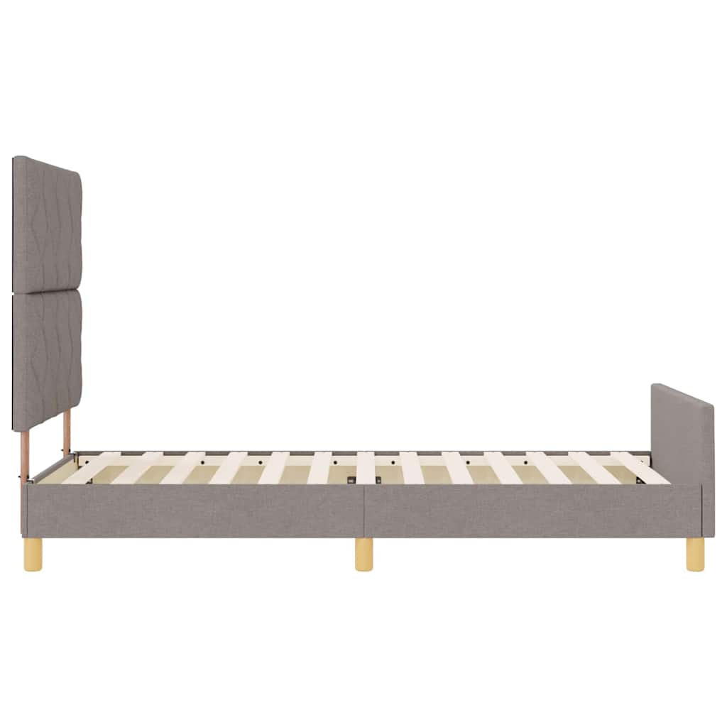 Σκελετός Κρεβατιού με κεφαλάρι Taupe 90 x 190 cm ύφασμα - Pakobazaar