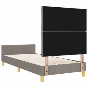 Σκελετός Κρεβατιού με κεφαλάρι Taupe 90 x 200 cm ύφασμα - Pakobazaar