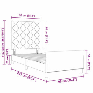 Σκελετός Κρεβατιού με κεφαλάρι Μπλε 90 x 200 cm ύφασμα