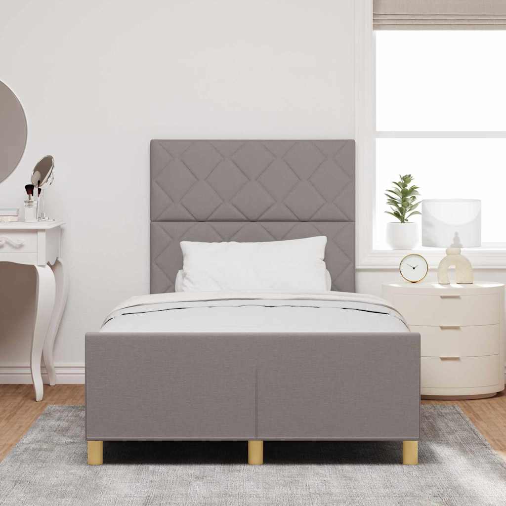 Σκελετός Κρεβατιού με κεφαλάρι Taupe 120 x 200 cm ύφασμα - Pakobazaar