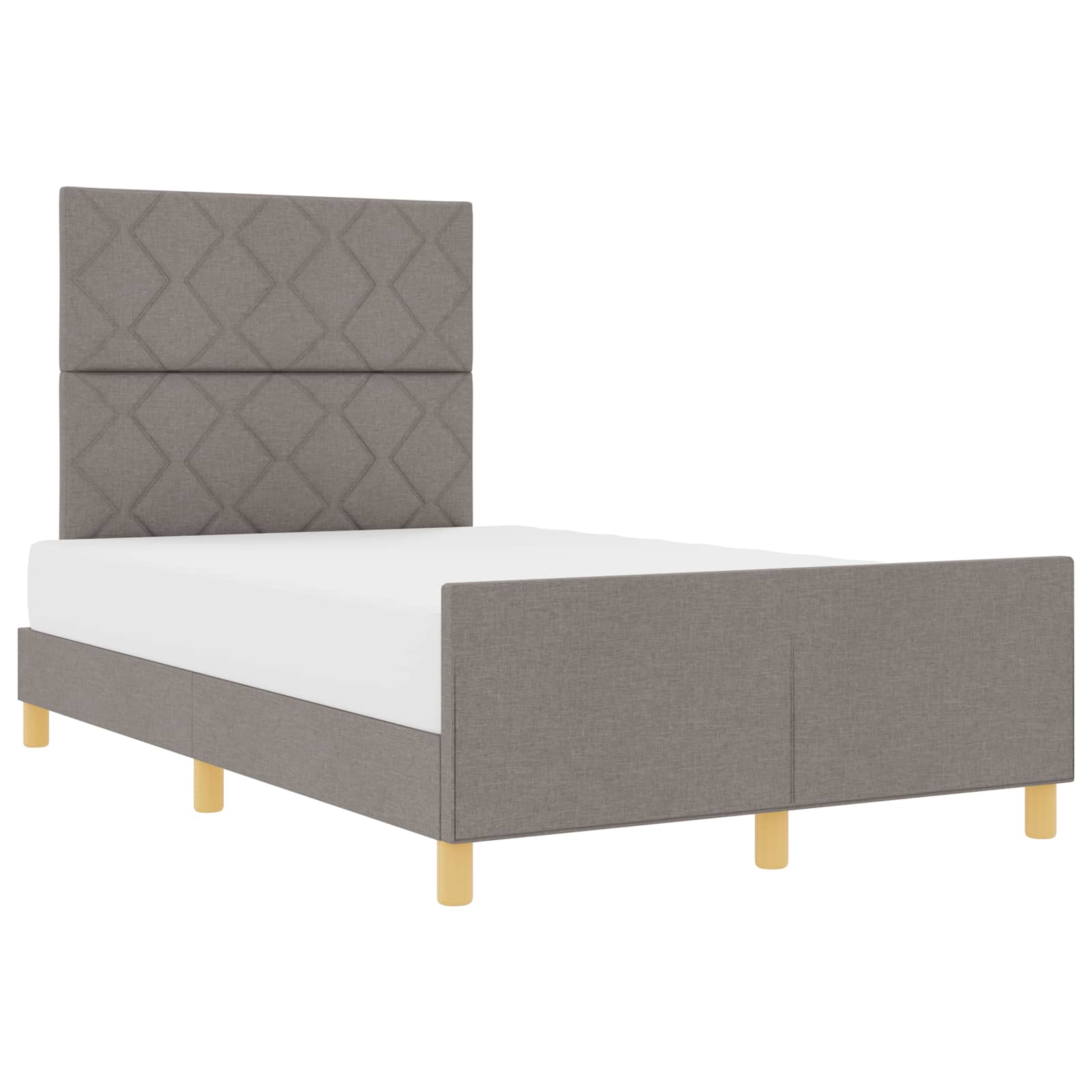 Σκελετός Κρεβατιού με κεφαλάρι Taupe 120 x 200 cm ύφασμα - Pakobazaar