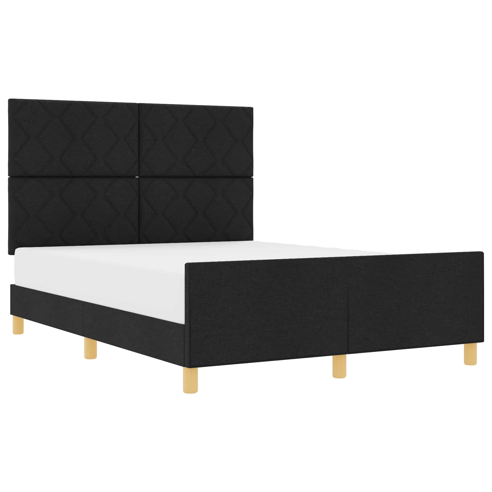 Σκελετός Κρεβατιού με κεφαλάρι Μαύρο 140 x 190 cm ύφασμα - Pakobazaar