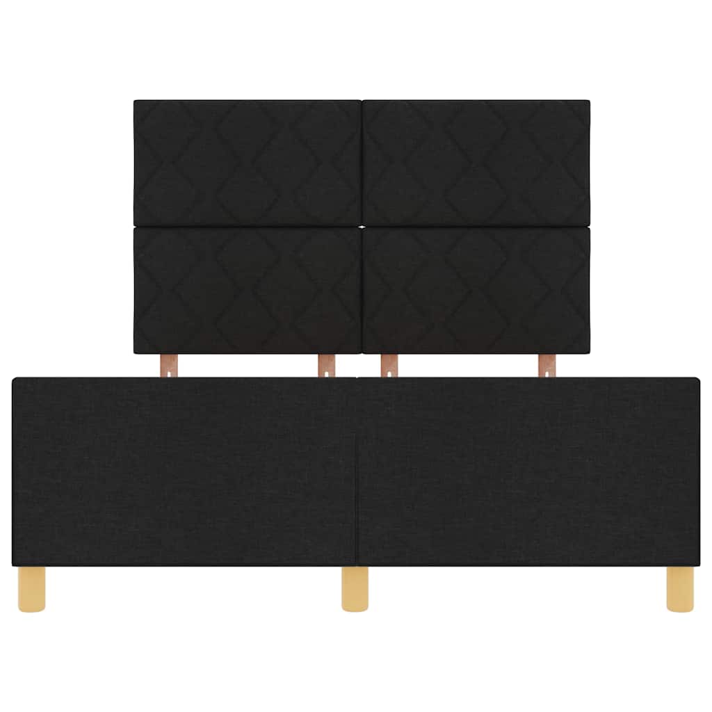 Σκελετός Κρεβατιού με κεφαλάρι Μαύρο 140 x 190 cm ύφασμα - Pakobazaar