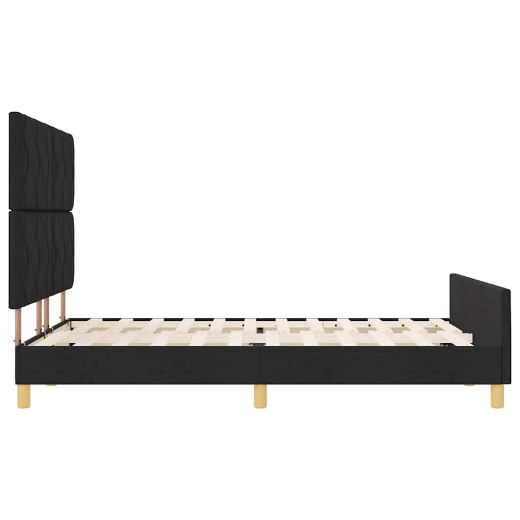 Σκελετός Κρεβατιού με κεφαλάρι Μαύρο 140 x 190 cm ύφασμα - Pakobazaar