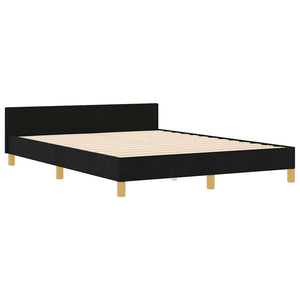Σκελετός Κρεβατιού με κεφαλάρι Μαύρο 140 x 200 cm ύφασμα - Pakobazaar