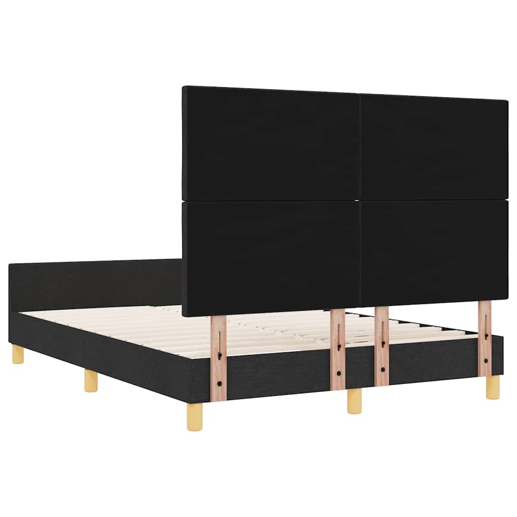 Σκελετός Κρεβατιού με κεφαλάρι Μαύρο 140 x 200 cm ύφασμα - Pakobazaar