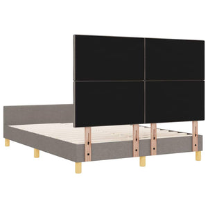 Σκελετός Κρεβατιού με κεφαλάρι Taupe 140 x 200 cm ύφασμα - Pakobazaar