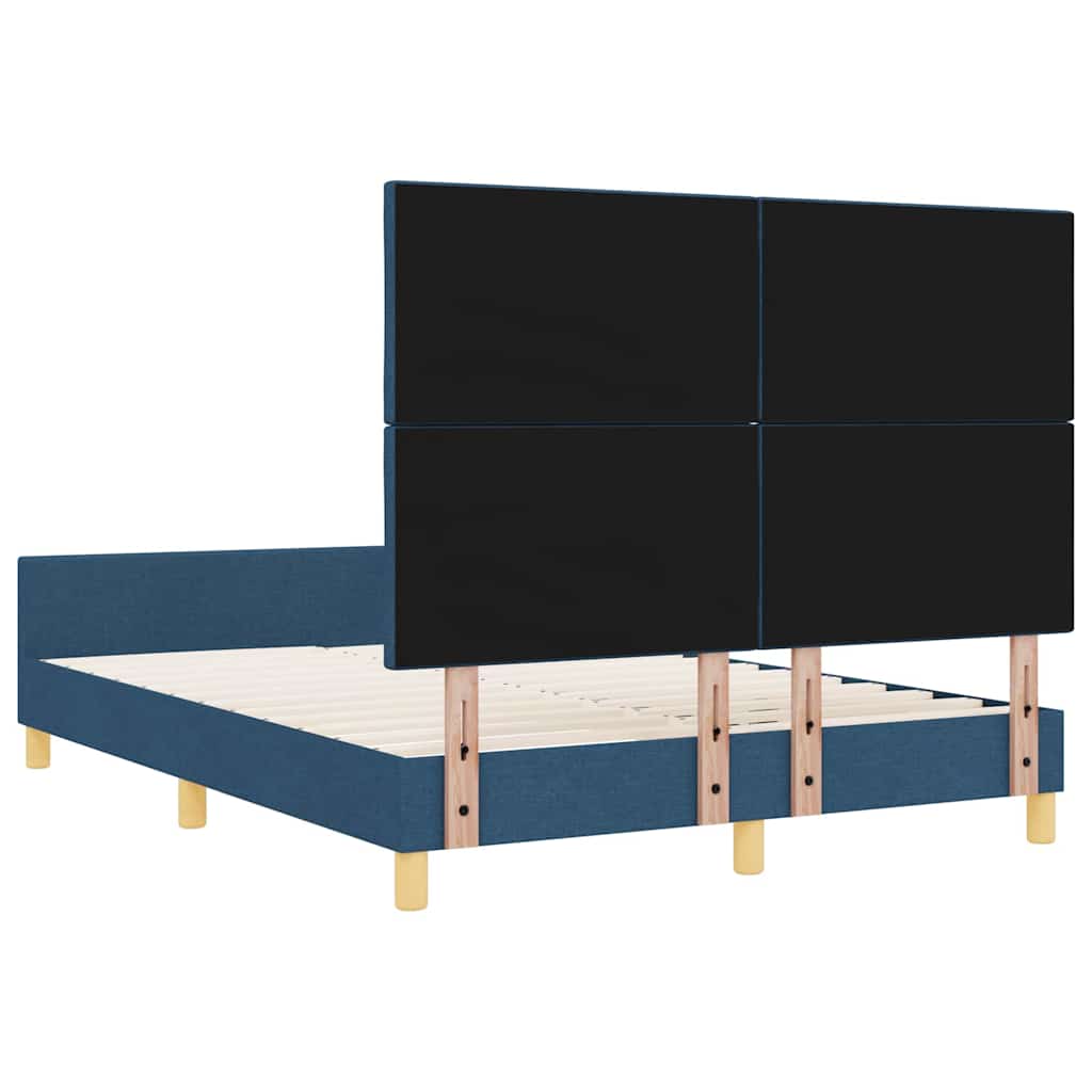 Σκελετός Κρεβατιού με κεφαλάρι Μπλε 140 x 200 cm ύφασμα - Pakobazaar
