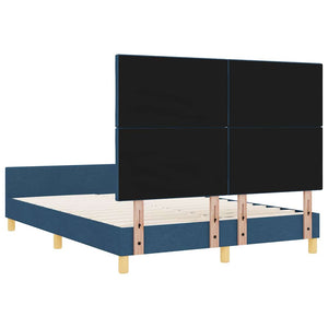Σκελετός Κρεβατιού με κεφαλάρι Μπλε 140 x 200 cm ύφασμα - Pakobazaar