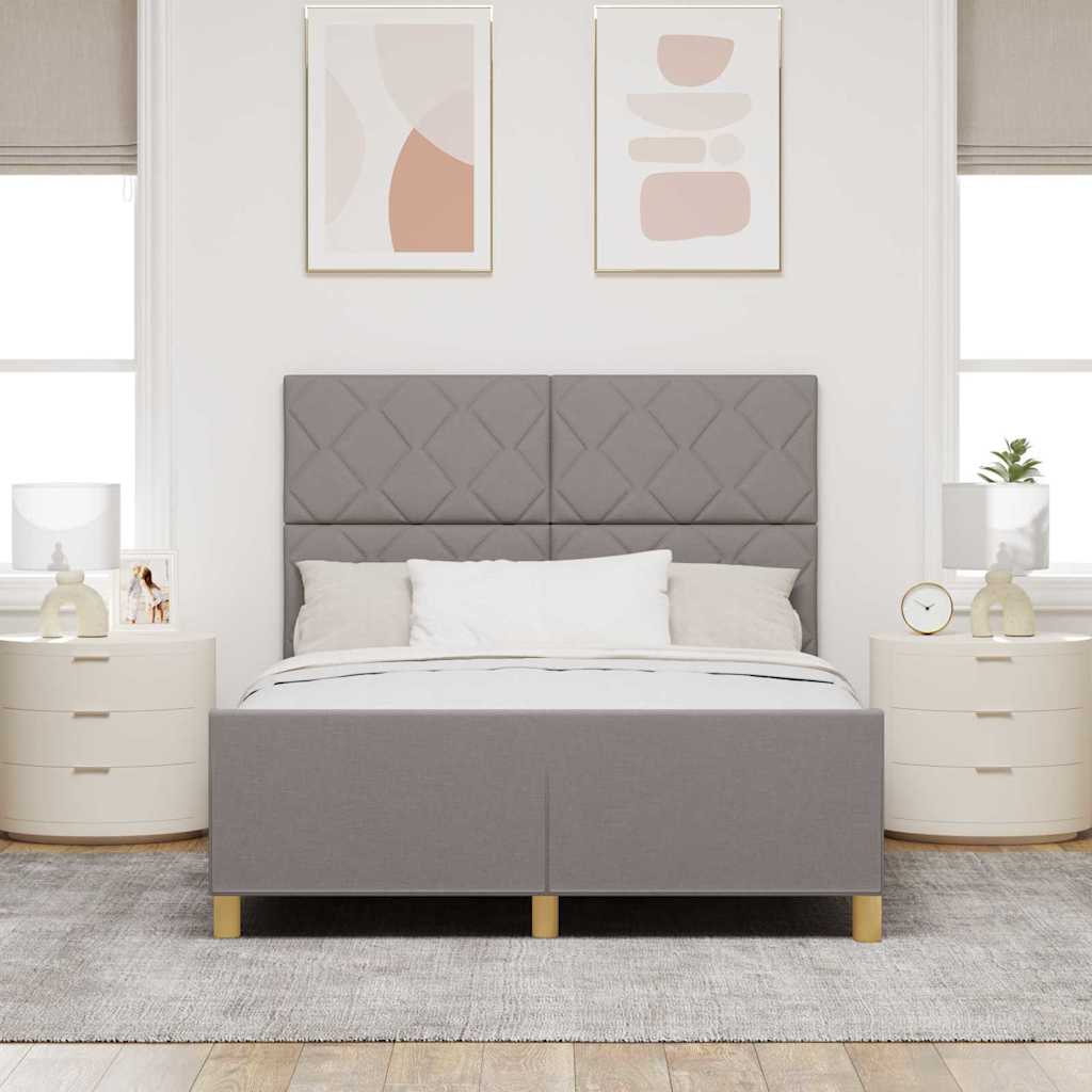 Σκελετός Κρεβατιού με κεφαλάρι Taupe 160 x 200 cm ύφασμα - Pakobazaar