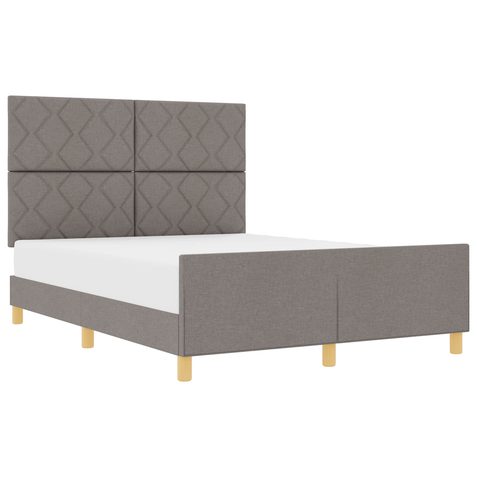 Σκελετός Κρεβατιού με κεφαλάρι Taupe 160 x 200 cm ύφασμα - Pakobazaar