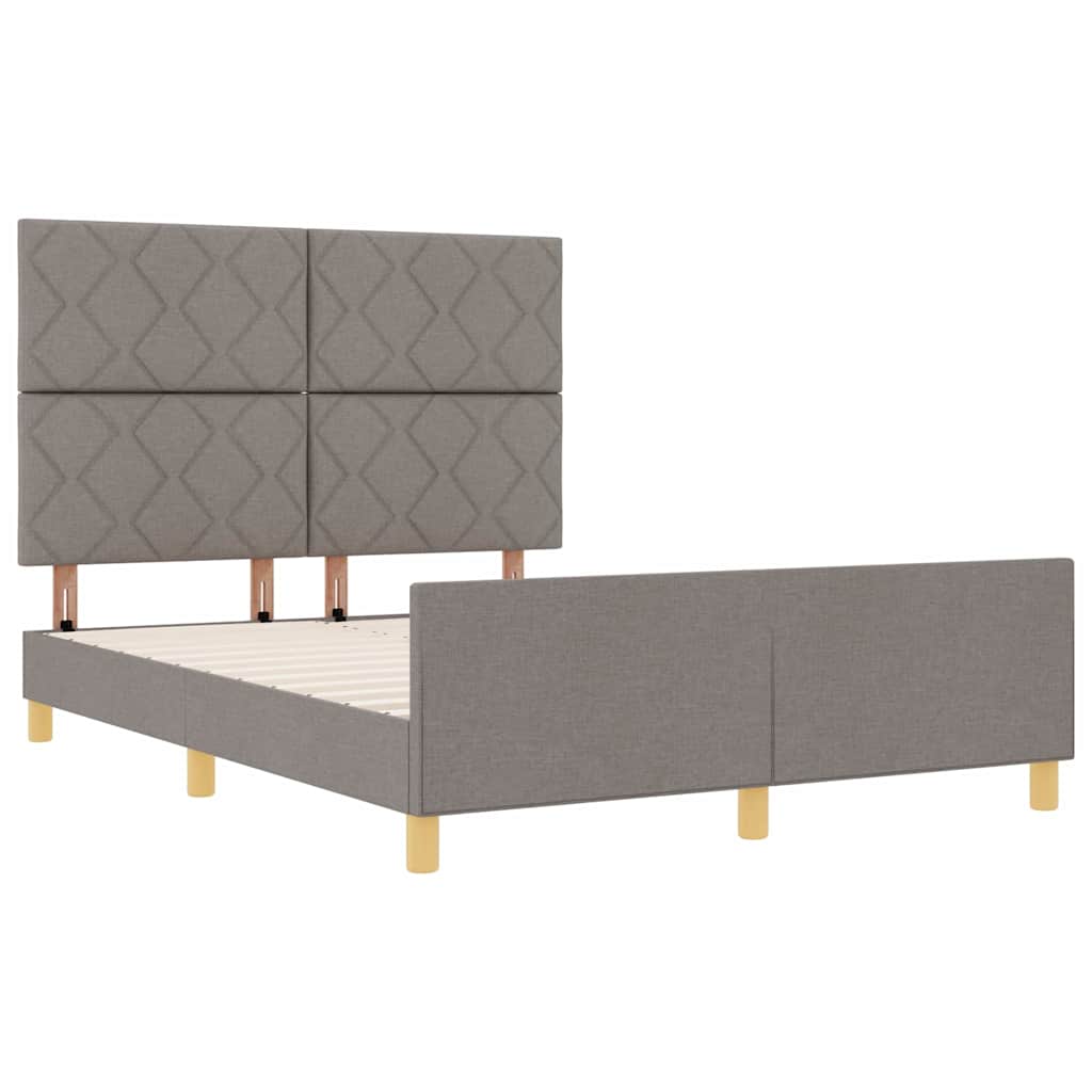 Σκελετός Κρεβατιού με κεφαλάρι Taupe 160 x 200 cm ύφασμα - Pakobazaar