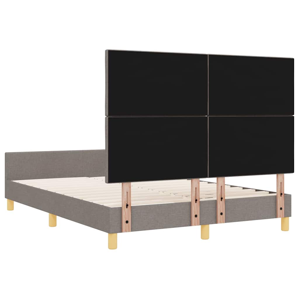 Σκελετός Κρεβατιού με κεφαλάρι Taupe 160 x 200 cm ύφασμα - Pakobazaar