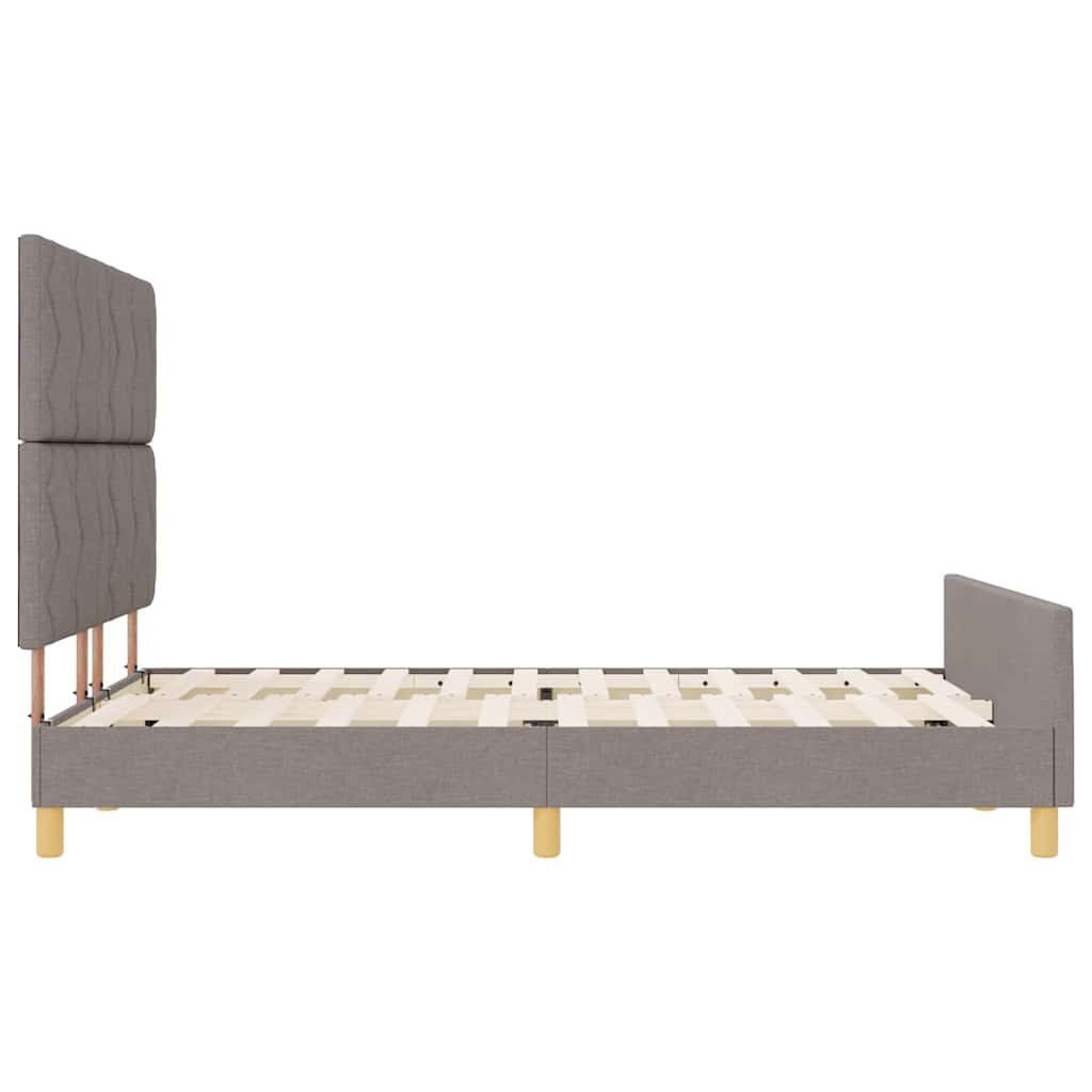 Σκελετός Κρεβατιού με κεφαλάρι Taupe 160 x 200 cm ύφασμα - Pakobazaar