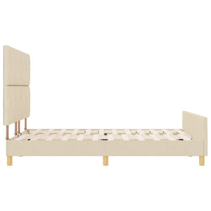 Σκελετός Κρεβατιού με κεφαλάρι Κρεμ 160 x 200 cm ύφασμα - Pakobazaar