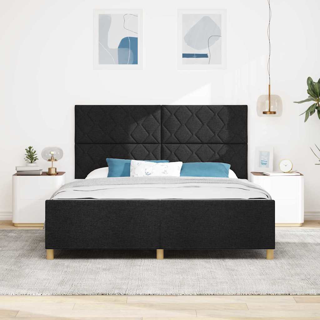 Σκελετός Κρεβατιού με κεφαλάρι Μαύρο 180 x 200 cm ύφασμα